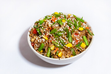 asian rice with vegetables isolation, concept food
