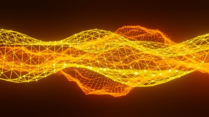 Tech background: bent lattices emitting light