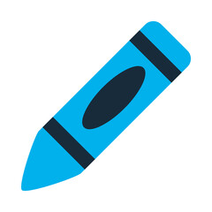 color crayon icon, flat style