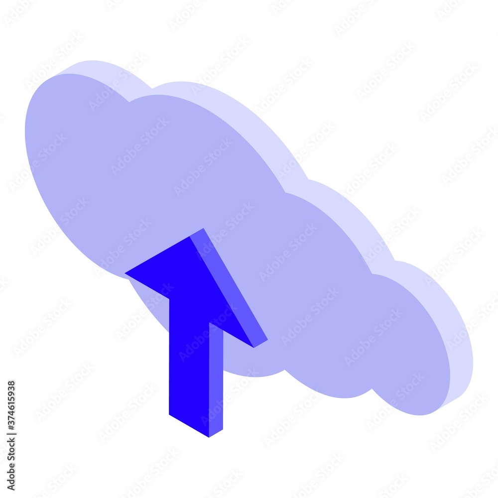 Poster upload security video icon. isometric of upload security video vector icon for web design isolated o