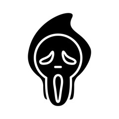 Halloween ghost mask silhouette style icon vector design