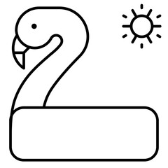 Famingo Swim Ring icon, Summer vacation related vector
