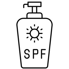 Sunscreen icon, Summer vacation related vector