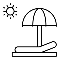Beach chair icon, Summer vacation related vector