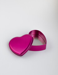 Open pink heart shaped box for candy and gifts #5