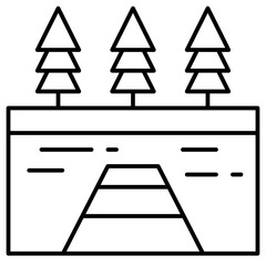 Jetty and lake icon, Summer vacation related vector