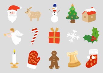 クリスマスのアイコンセット