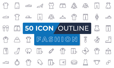 Fototapeta na wymiar Minimalist icon, symbol set fashion collection, highlight outline template vector ai, eps10