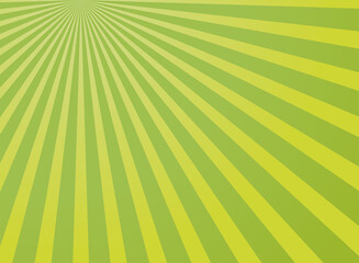 Sunlight wide background. Green color burst background. Vector illustration.
