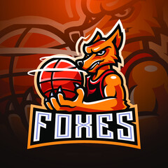 Foxes esport mascot logo design © Logitex