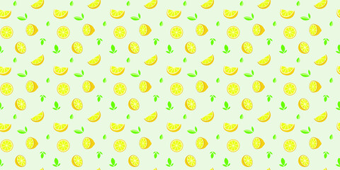 Seamless lemon vector pattern for wallpaper and background. 