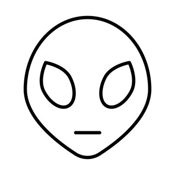 Alien face line style icon vector design