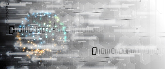 Technology data background, idea of global business solution