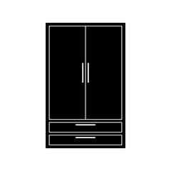 Cupboard, wardrobe, furniture flat design icon.