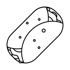 mexican wrap icon, line style