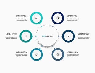 Naklejka na ściany i meble Business data visualization. Process chart. Abstract elements of graph, diagram with steps, options, parts or processes. Vector business template . Creative concept for infographic. 