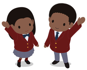 可愛い学生たち　空に手を振る　タイプE