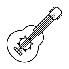 guitar instrument icon, line style