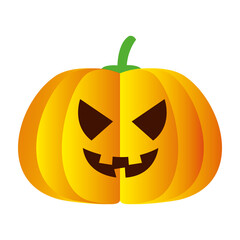 Halloween pumpkin cartoon design, Holiday and scary theme Vector illustration