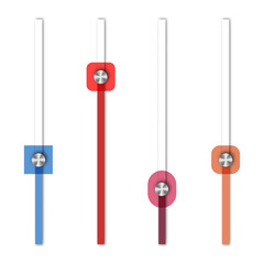 Set of sliders of different shapes, vector illustration.