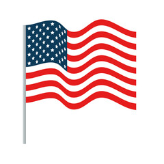 Usa flag design, United states independence day and national theme Vector illustration
