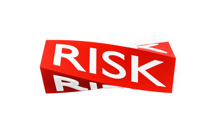 deformed letter box containing a word risk.