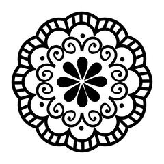 mandala on white background, vintage luxury decoration vector illustration design