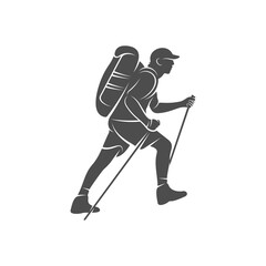 Climber logo design vector template. Outdoor activity logo symbol