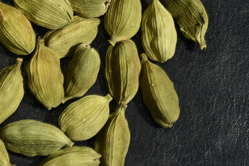 Cardamom indian spice .In indian its know as Ilaichi. Elettaria cardamomum closeup photo.