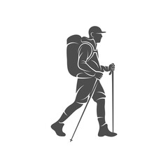 Climber logo design vector template. Outdoor activity logo symbol
