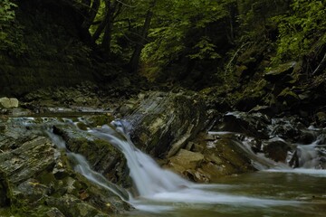 
cascade on a small mountain stream