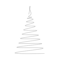 Christmas tree on white background, vector illustration