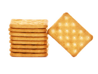 Obraz na płótnie Canvas Crackers or biscuits isolated on white