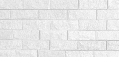 White brick wall background, Suitable for wallpapers.