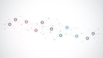 Vector illustration of connecting people and communication concept, social network.