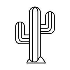 cactus plant icon, line style