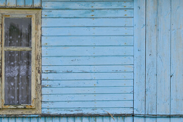 Blue wooden window