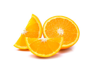 orange fruit slice isolated on white background