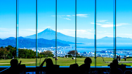 Fuji Mountain and Shimizu Industrial Port from the window 4