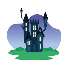 Halloween black house vector design