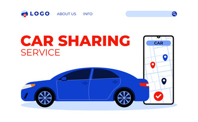 Car sharing service advertising web page template