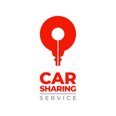 Carsharing logo template. Vertical orientation