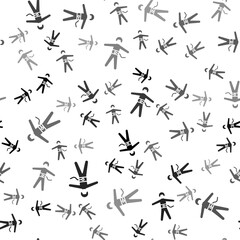 Black Bungee jumping icon isolated seamless pattern on white background. Vector Illustration.