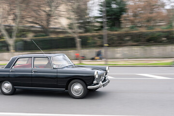 Paris, France; January 10, 2020; Classic iconic french car in the city.  404