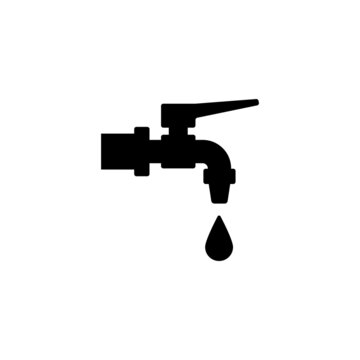 Water Faucet Icon Vector Isolated On White