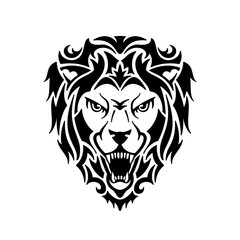 Fototapeta premium Lion Head. Silhouette Vector Illustration