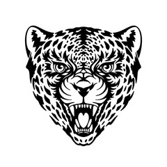 Jaguar Head. Silhouette Vector Illustration