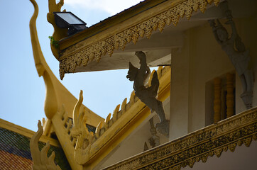 The view of Royal Palace in Phnom Penh in Cambodia