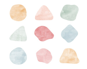 水彩風のフレームのセット／かわいい／おしゃれ／質感／枠／背景