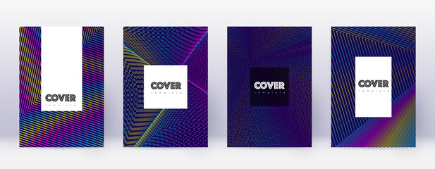 Hipster brochure design template set. Rainbow abst